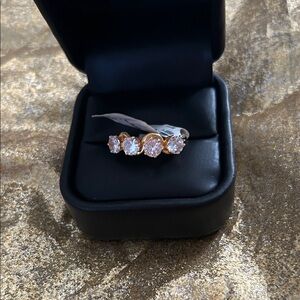 Anthropologie Gold and Silver Ring with Sparkling Stones BEAUTIFUL NWT